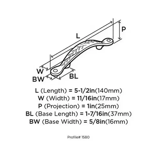 Amerock BP1580WN-10PACKClick To Copy3" (76 mm) Center to Center Nature's Splendor Inspirations Cabinet Pull Weathered Nickel Finish - pack of 10