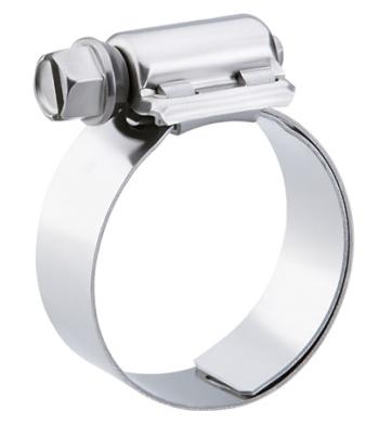 Breeze 300 SS Liner Hose Clamps with Zinc-Plated Hex Screw, 7/16" - 25/32" Range, SAE 6