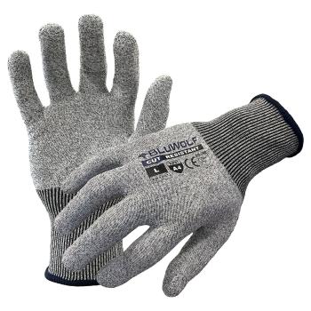 Azusa Safety BLUWOLF 18-Gauge Seamless HPPE-Blended Uncoated ANSI A4 Cut Resistant Work Gloves, 2XL