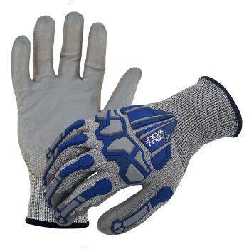 Azusa Safety BLUWOLF 18 Gauge HPPE Blended ANSI A4 Cut Resistant Gloves with Finger Guards, 2XL