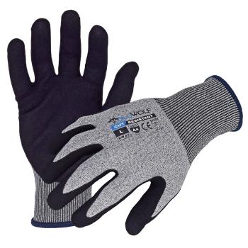 Azusa Safety BLUWOLF 18 Gauge HPPE Blended ANSI A4 Cut Resistant Gloves with Sandy Foam Nitrile Palm Coating, 2XL