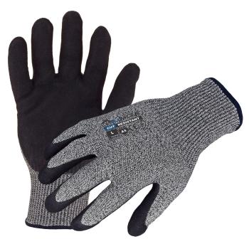 Azusa Safety BLUWOLF 13 Gauge HPPE Blended ANSI A5 Cut Resistant Gloves, with Sandy Foam Nitrile Palm Coating 2XL