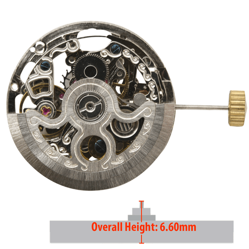 Chinese Mechanical 3 Hand Watch Movement With Silver Plates CH2189S Overall Height 6.6mm