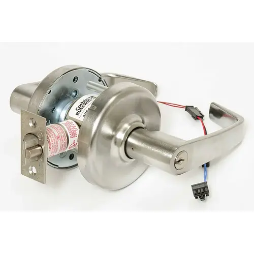 Corbin Russwin CL33903 NZD 626 12ADClick To CopyZinc Newport Lever and D Rose Electrified Fail Safe Grade 1 Extra Heavy Duty Cylindrical Lever Lock L4 Keyway with 12 Volt AC / DC Satin Chrome Finish