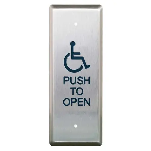 Camden CM25/4Click To CopyNarrow Vertical Push Plate Switch with Wheelchair and Push to Open Satin Stainless Steel