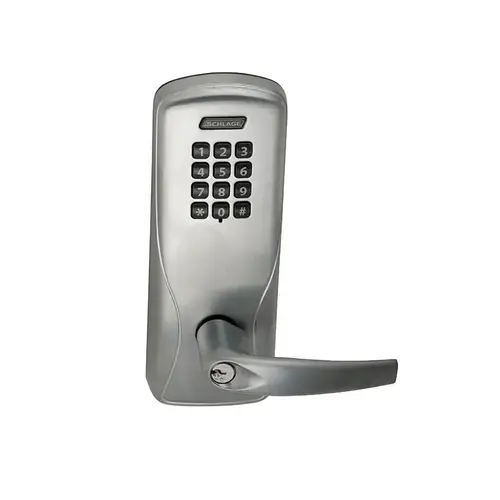 Schlage Electronics CO100993R70 KP ATH 626 BDClick To CopyKIT - Standalone Keypad Exit Trim for Rim/Concealed Vertical Rod/Concealed Vertical Cable Exit Devices, Manually Programmed, Athens Lever, SFIC Less Small Format Cylinder not Included), Satin Chrome