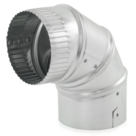 4" Galvanized 90° Adjustable Flue Elbow, 24 GA