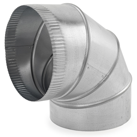 8" Galvanized 90° Adjustable Flue Elbow, 24 GA