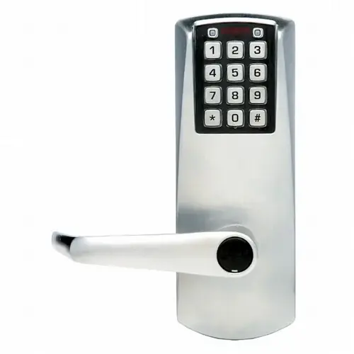 Simplex E2031XSLL606Click To CopyEplex Cylindrical Electronic Pushbutton Lock with 1/2" Throw and 2-3/4" Backset, Key in Lever, Long Lever Satin Brass Finish
