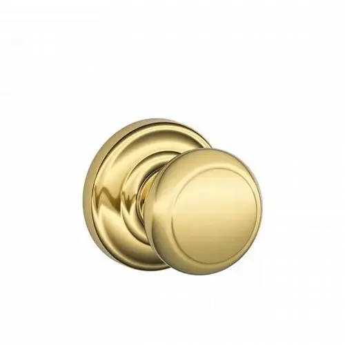 Schlage Residential F10 AND 505 ANDClick To CopySchlage Residential F10AND505Andover Knob with Andover Knob with Rose Passage Lock with 16080 Latch and 10027 Strike Lifetime Brass Finish