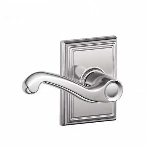 Schlage Residential F10 FLA 625 ADDClick To CopyFlair Lever with Addison Rose Passage Lock with 16080 Latch and 10027 Strike Bright Chrome Finish