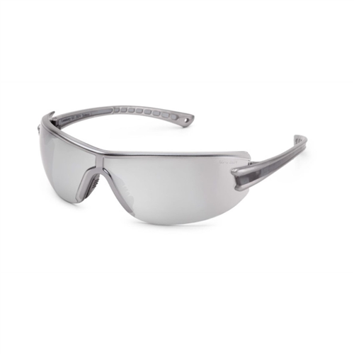 Gateway Safety 19GY8M Luminary Safety Glasses, Wraparound Silver Mirror Anti-Scratch Lens, Silver Temple, Lightweight