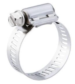 Breeze Heavy Duty 3-Piece Miniature 300 SS 5/16" Band Width Hose Clamp with Zinc-Plated Carbon Steel Hex Screw, 7/16" - 11/16" Range, SAE 4