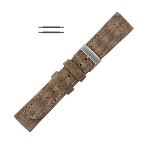 Hadley Roma Genuine Cordura Watch Strap 18mm Sand 7 3/4 Inch Length