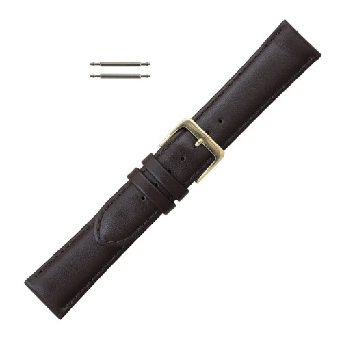 Leather Watch Band 18mm Brown Classic Calf 7 1/2 Inch Length
