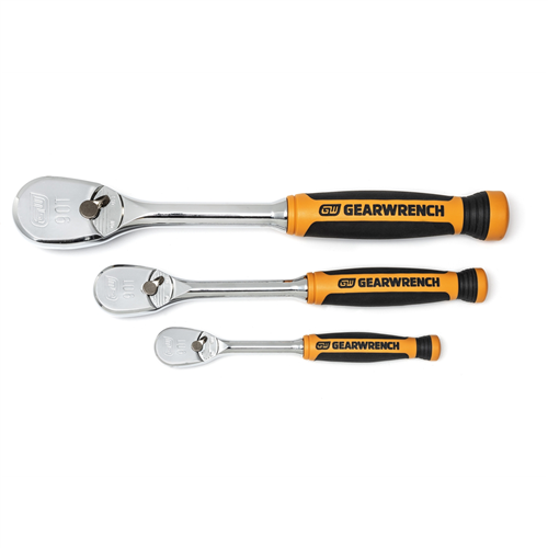 Gearwrench 81207T3 Pc 1/4", 3/8" & 1/2" 90T Tooth Ratchet Set