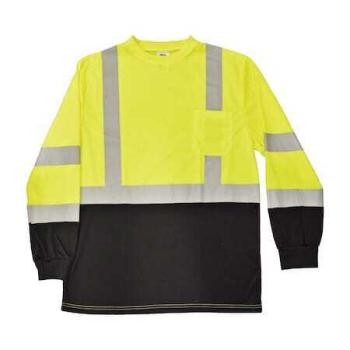 Azusa Safety Hi-Vis ANSI Type R, Class 2 Black Bottom Long Sleeve T-ShirtXL