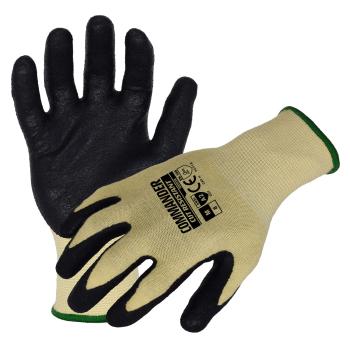 Azusa Safety Commander ANSI A2 Cut Resistant Gloves with 3/4 Foam Nitrile Coating2XL