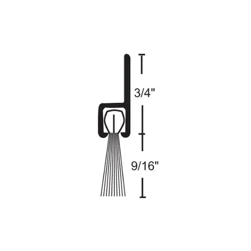 National Guard Products C607A 36Click To Copy36" Gray Brush Seal or Sweep Clear Anodized Aluminum Finish