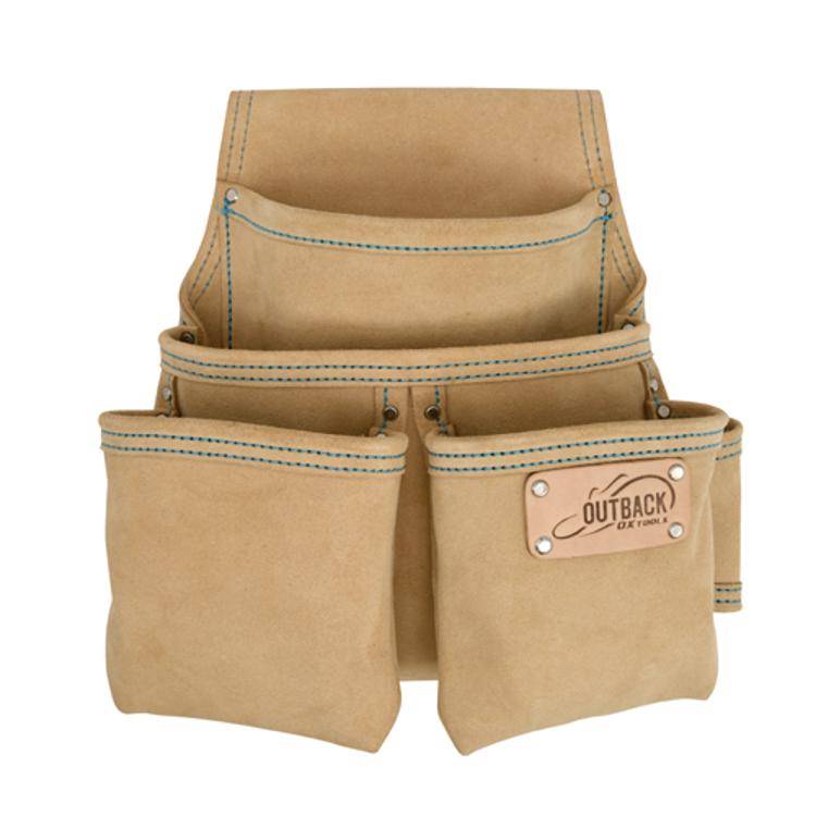OX Trade 4-Pocket Fastener Pouch, Suede Leather