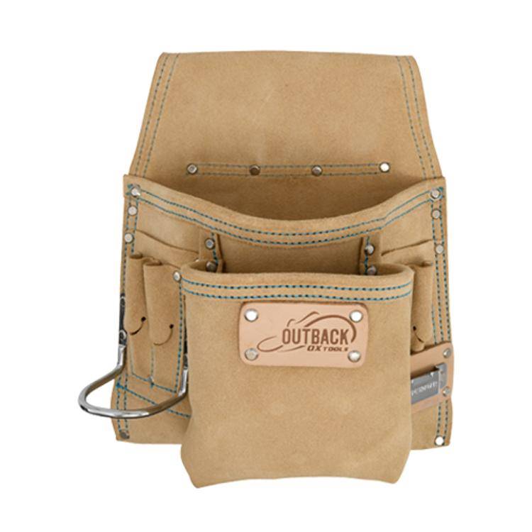 OX Tools Trade 8-Pocket Tool/Fastener Pouch, Suede Leather OX-T263908