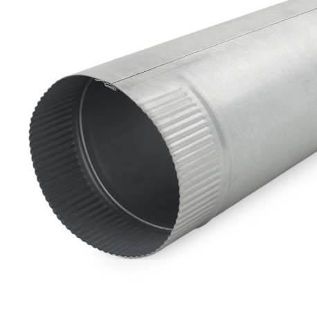 6" x 2ft Galvanized Snap-Lock Flue Pipe, 24 GA