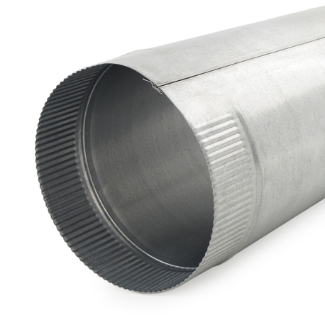 8" x 2ft Galvanized Snap-Lock Flue Pipe, 24 GA