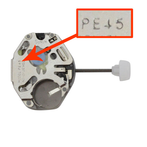 Far East Sunon 2 Hand Quartz Watch Movement With Small Second Hand at 6:00 PE45 Overall Height 4.8mm