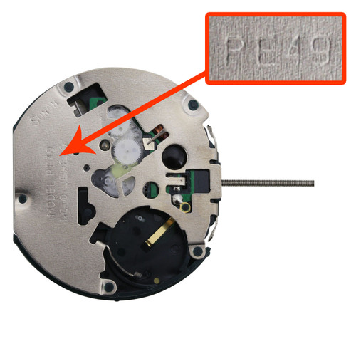 Far East Sunon 4 Hand Quartz Watch Movement PE49D Date At 3:00 Small Second At 6:00 And 12:00 Overall Height 6.4mm