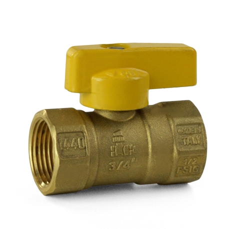 3/4" Gas Ball Valve (FIP x FIP), One-Piece