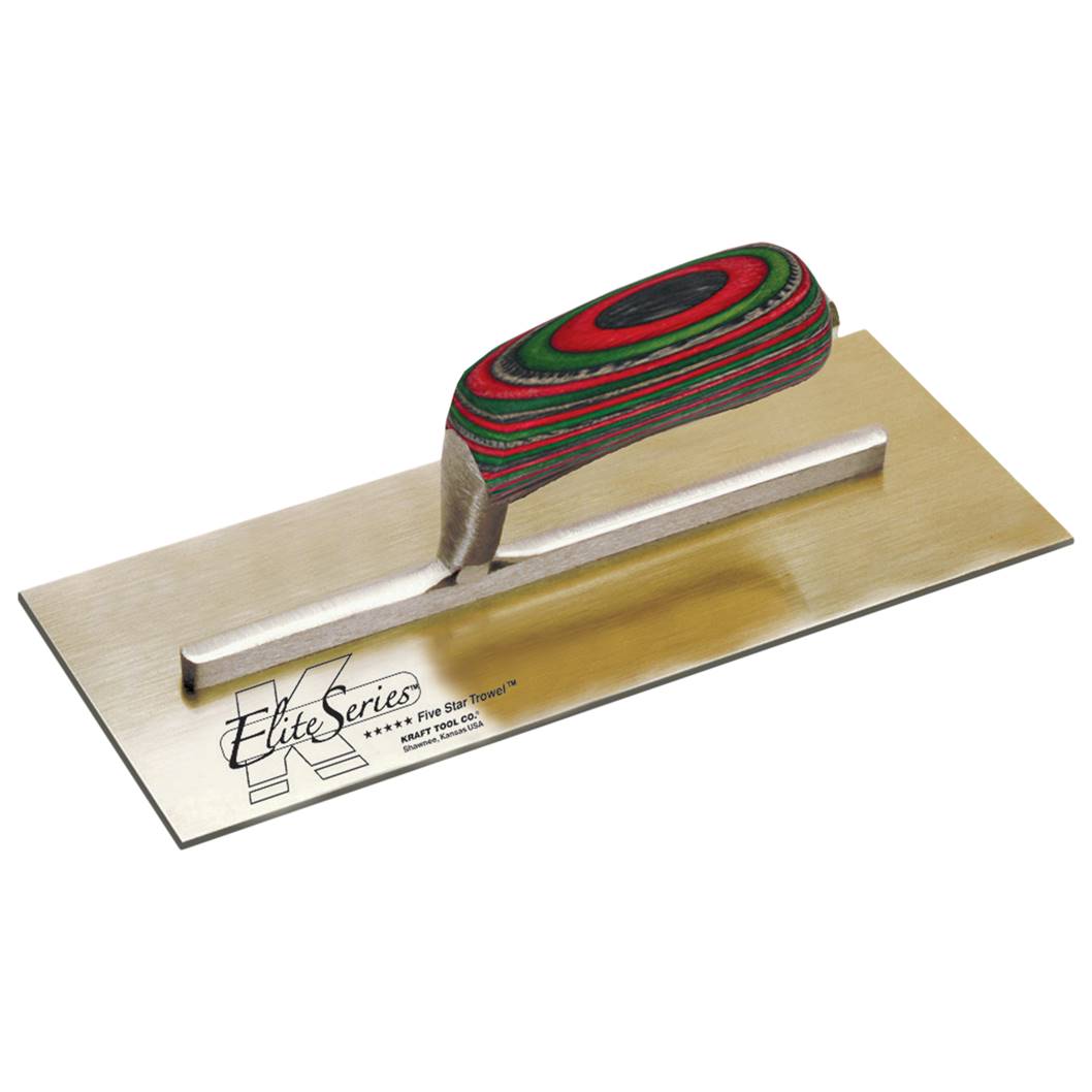 Kraft Tool 13"x 5" Elite Series 5 Star Golden Stainless Steel Trowel Wood Handle