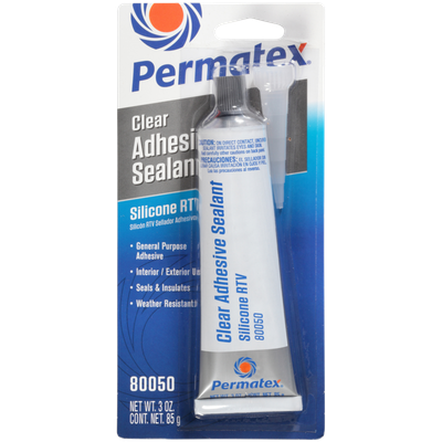 Permatex Clear RTV Silicone Adhesive Sealant General-Purpose 3 oz (80050)
