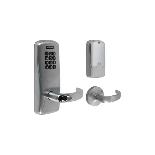 Schlage Electronics CO200CY70 KP SPA 626 JDClick To CopyStandalone Electronic Lock with Rights on Lock Cylindrical Classroom / Storeroom Keypad Sparta Lever with Large Format Less Core Satin Chrome Finish