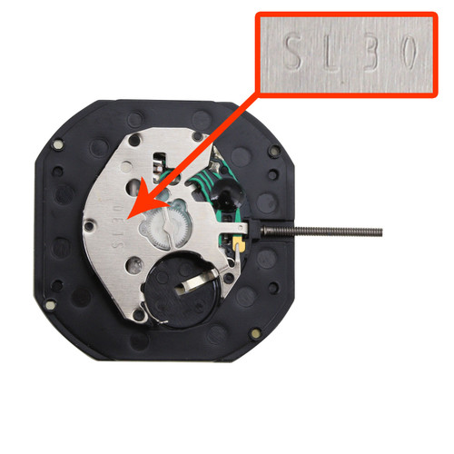 Far East Sunon 3 Hand Quartz Watch Movement SL31DD-6 Day And Date At 6:00 Overall Height 6.0mm