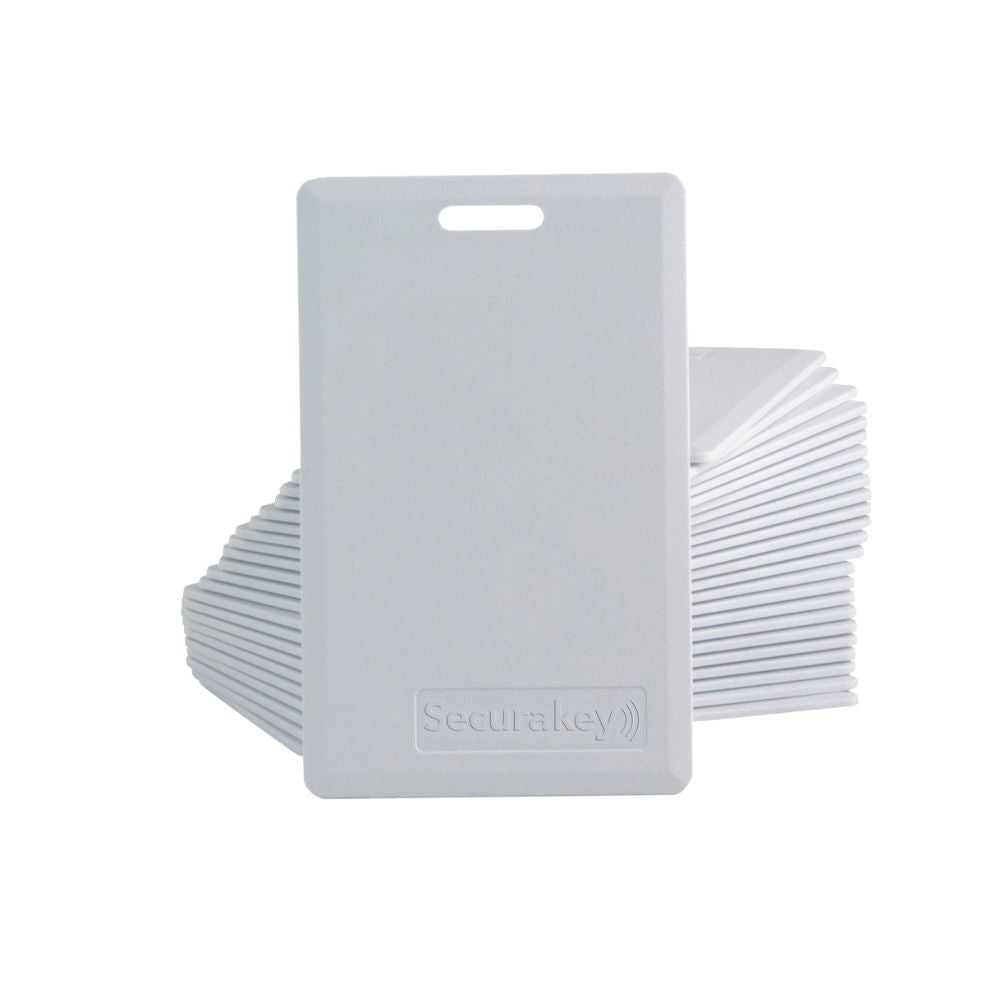 SecuraKey Molded “Clamshell” Cards, sequentially Numbered w/ Facility Code (Pack of 100) | SKY-RKCM02-100
