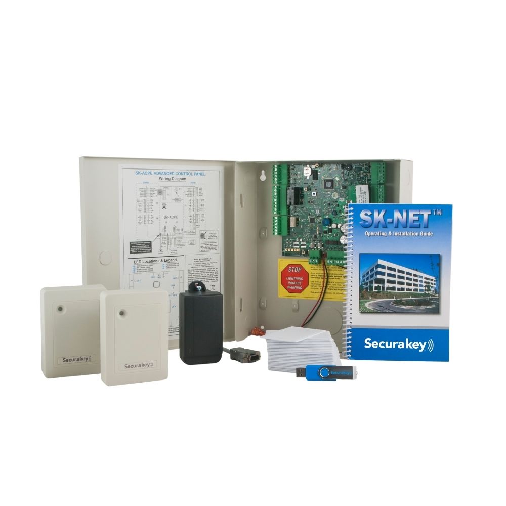 SecuraKey Starter Kit with SK-ACPE, Two RK-WS Readers, Software, RS-232E cable, DC Supply | SKY-DT-SYSKIT-2
