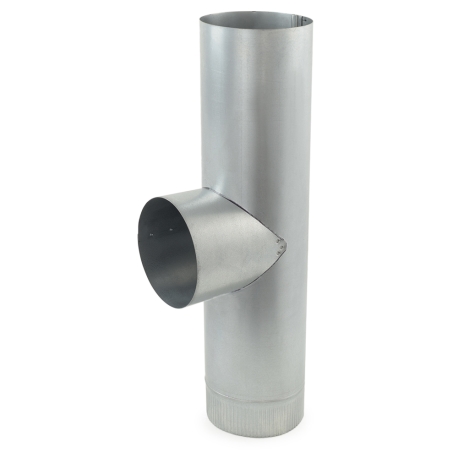 6" Galvanized Flue Tee, 24" Length, 24 GA