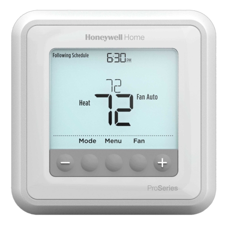 T6 Pro Programmable Thermostat, 1H/1C Conventional or 2H/1C Heat Pump