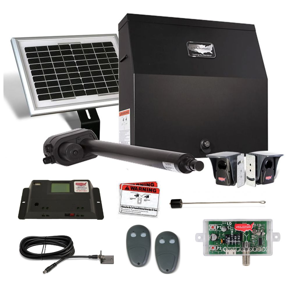 USAutomatic Patriot 1 Solar Single Swing Gate Operator Kit | USA-020035