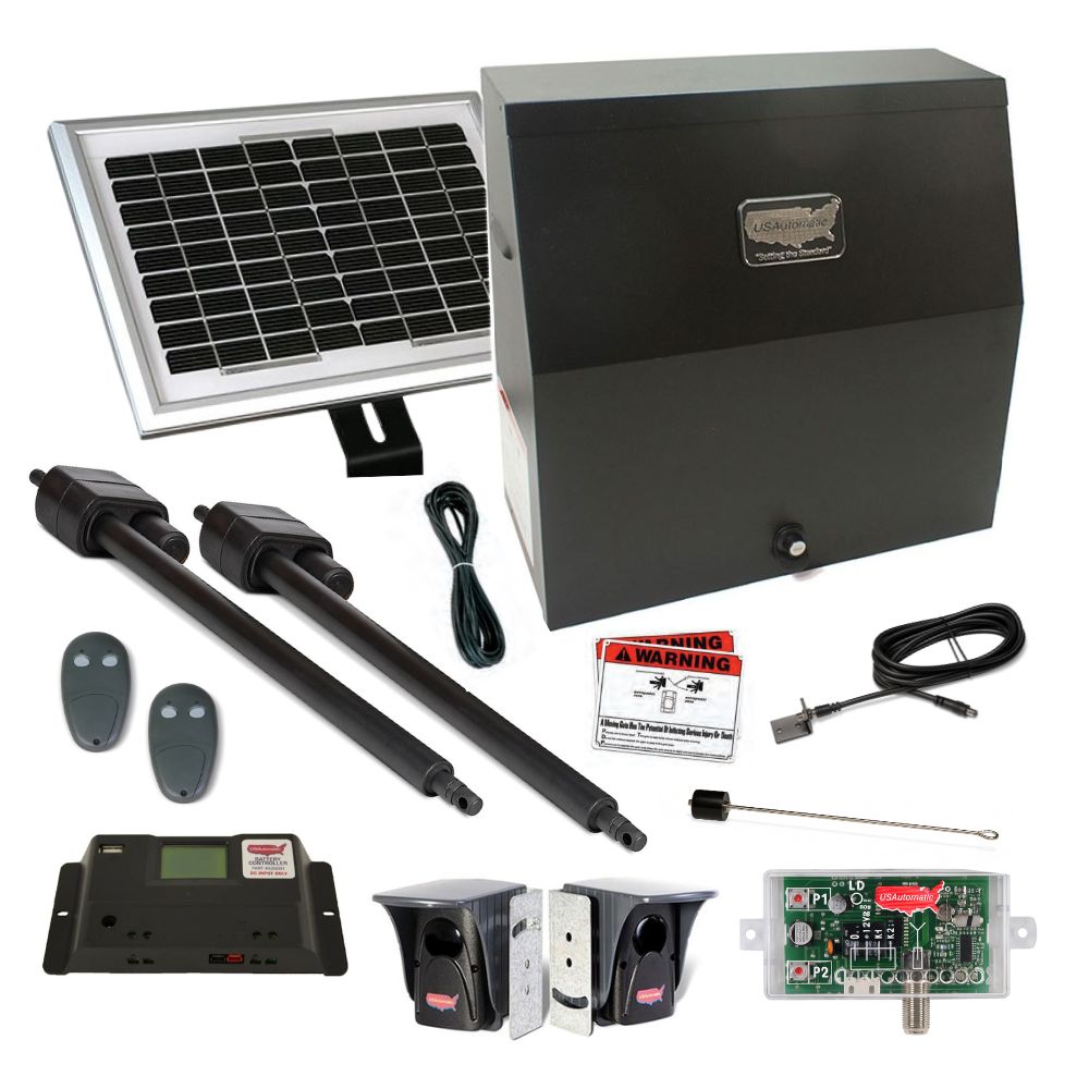 USAutomatic Patriot 2 Solar Dual Swing Gate Operator Kit | USA-020075