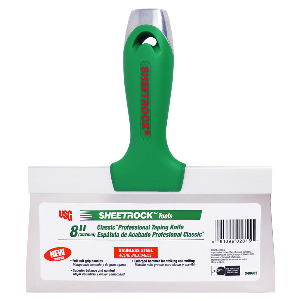 USG Sheetrock Tools 8" Classic Stainless Steel Drywall Taping Knife