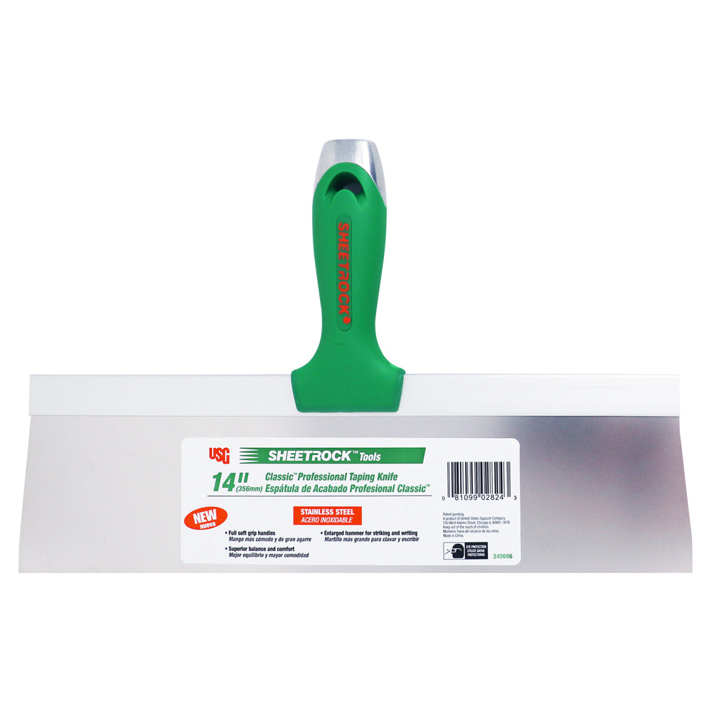 USG Sheetrock Tools 14" Classic Stainless Steel Drywall Taping Knife