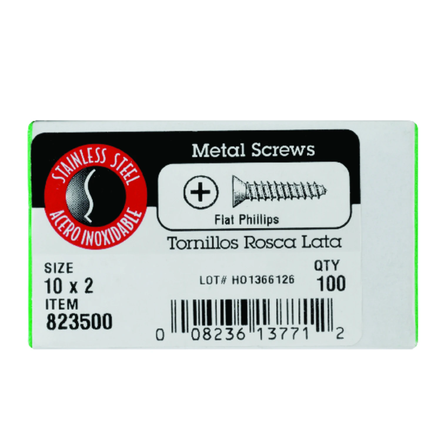 #10 X 2 In. Phillips Flat Head Stainless Steel Sheet Metal Screw (100 Ct.)