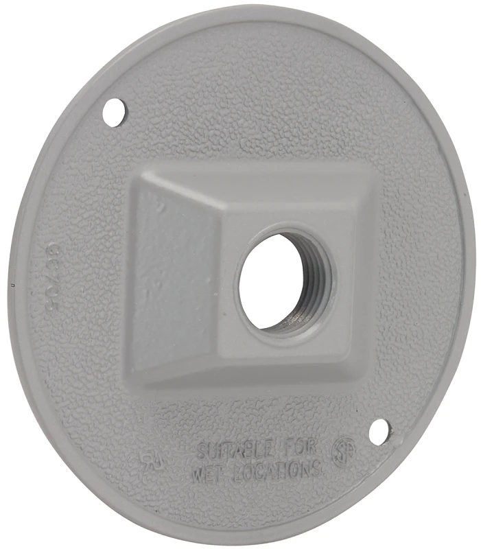 Round 1-outlet Gray Cluster Outdoor Box Cover, Gray (model 5193-0)