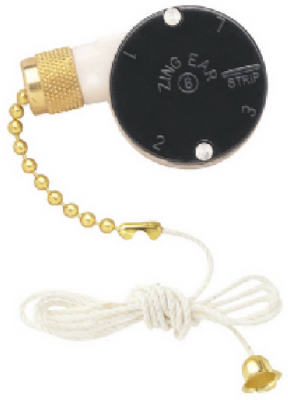 3-speed 4-wire Ceiling Fan Switch - Replacement Pull-chain Control