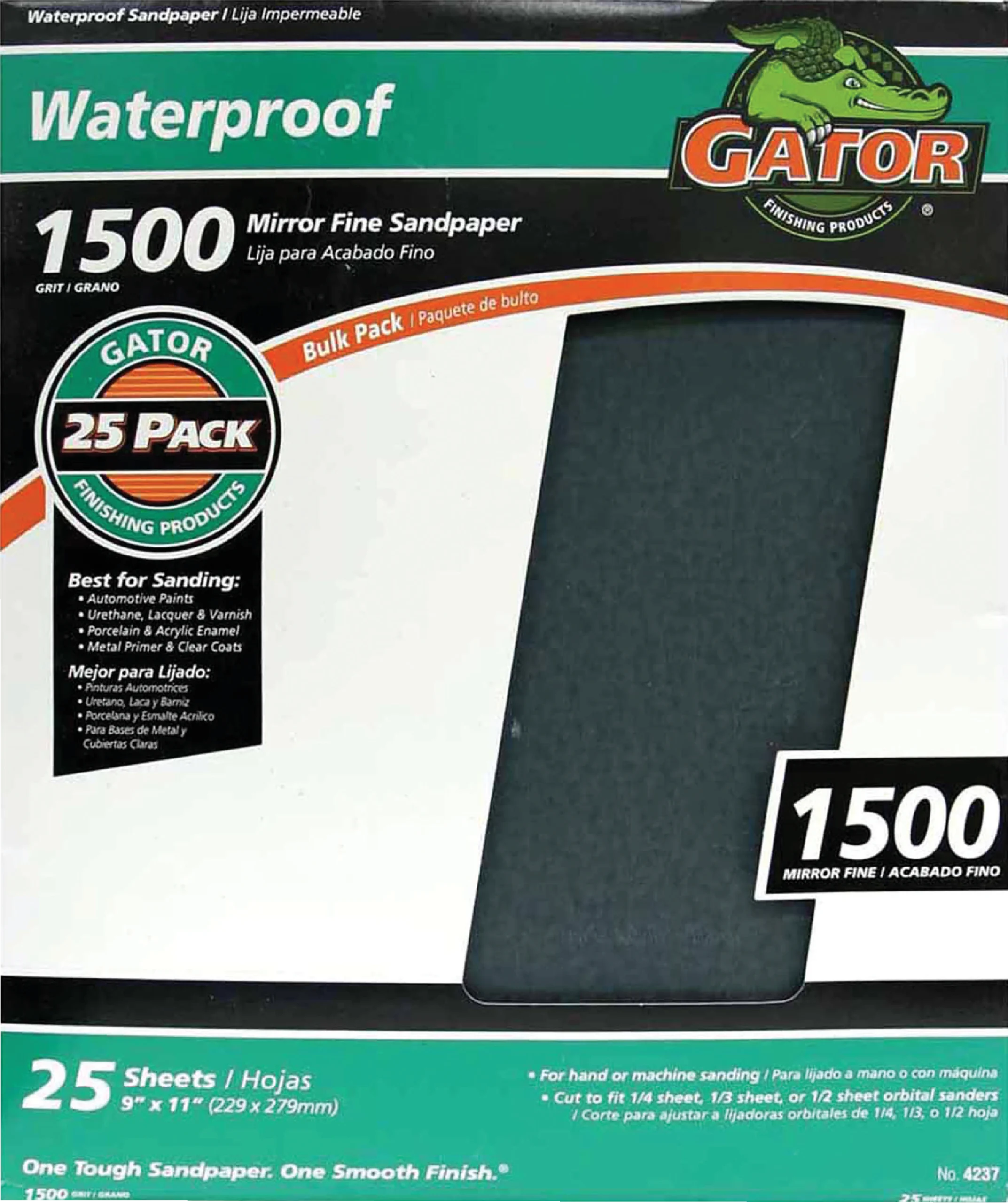 Sandpaper, Mirror Fine 1500-grit, 9 X 11 In., 25-ct.