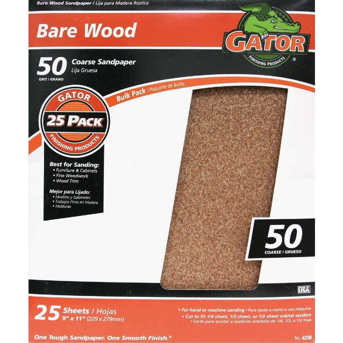 Garnet Sandpaper, Coarse 50-grit, 9 X 11 In., 25-ct.