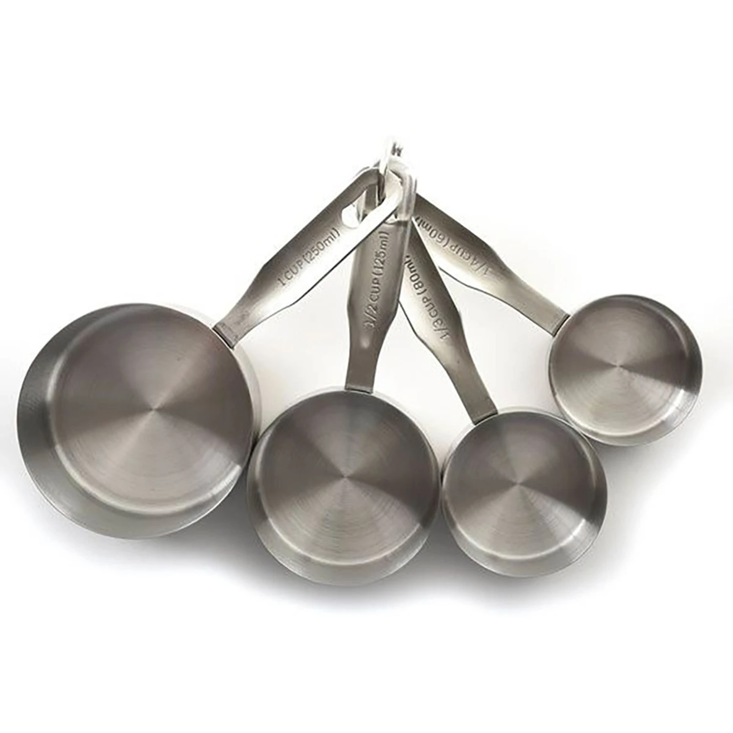 4-piece Stainless Steel Measuring Cup Set For Precision Cooking
