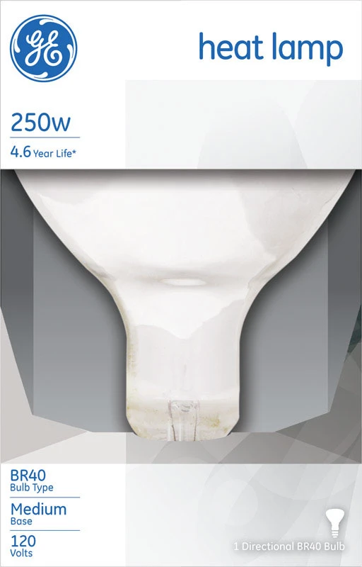 Infrared Heat Reflector Light Bulb, Clear, 250 Watt