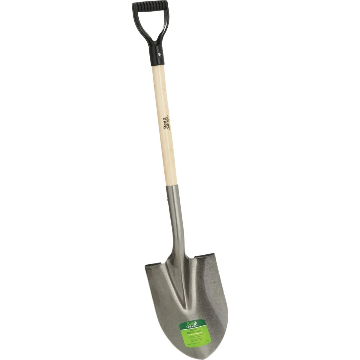 28-inch Wood D-handle Round Point Shovel With Steel Blade – Ergonomic Garden Shovel For Digging And Planting